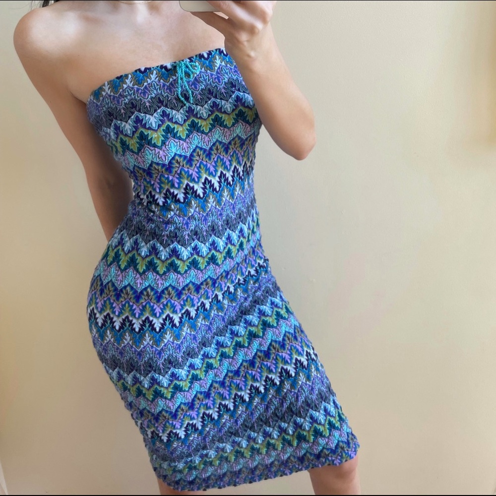 Knitted Strapless Bodycon Dress